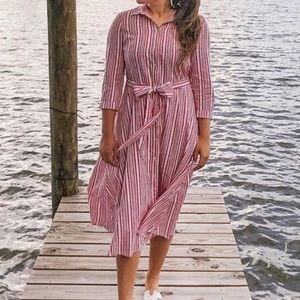 H&M red and white striped dress